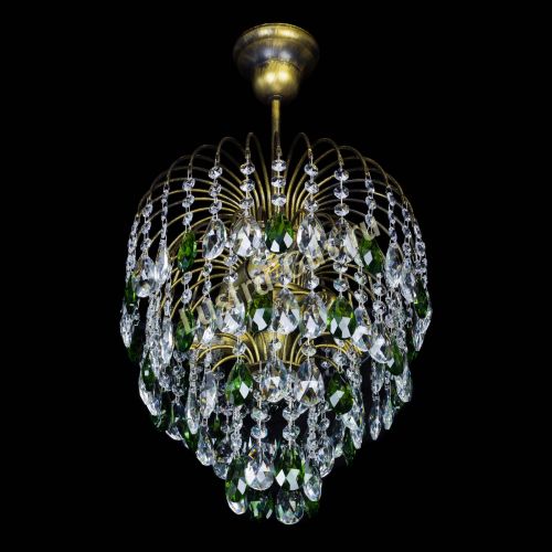 Люстра Лора №3 под бронзу зеленая в Сочи Гусь Хрустальный
