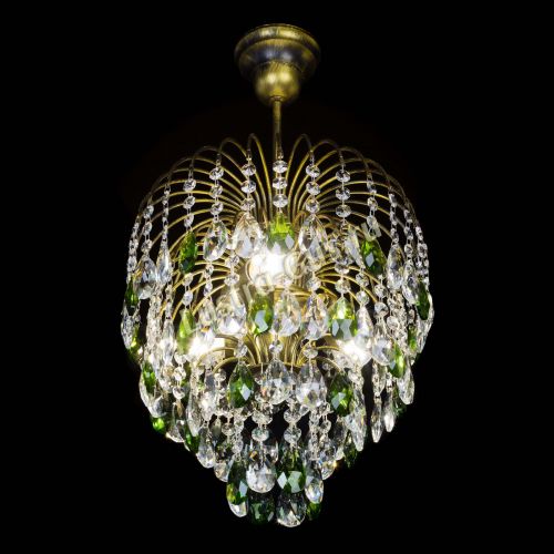 Люстра Лора №3 под бронзу зеленая в Сочи Гусь Хрустальный
