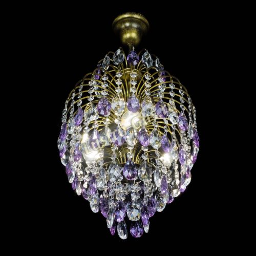 Люстра Лора №3 журавлик Фиолетовая под бронзу в Сочи Гусь Хрустальный