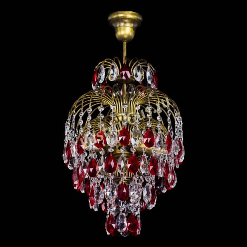 Люстра Лора №3 журавлик Красная под бронзу в Сочи Гусь Хрустальный