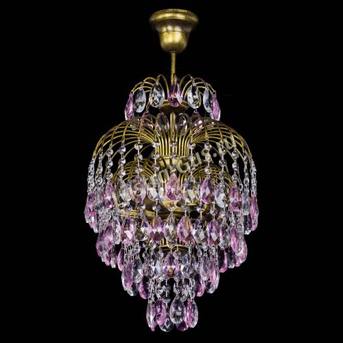 Люстра Лора №3 журавлик Розовая под бронзу в Сочи Гусь Хрустальный