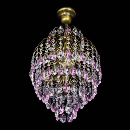 Люстра Лора №3 журавлик Розовая под бронзу в Сочи Гусь Хрустальный