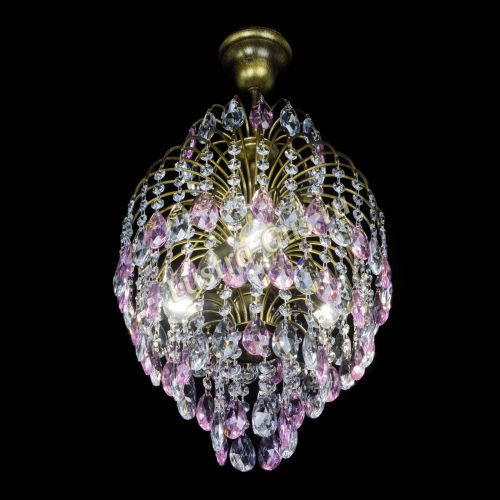 Люстра Лора №3 журавлик Розовая под бронзу в Сочи Гусь Хрустальный