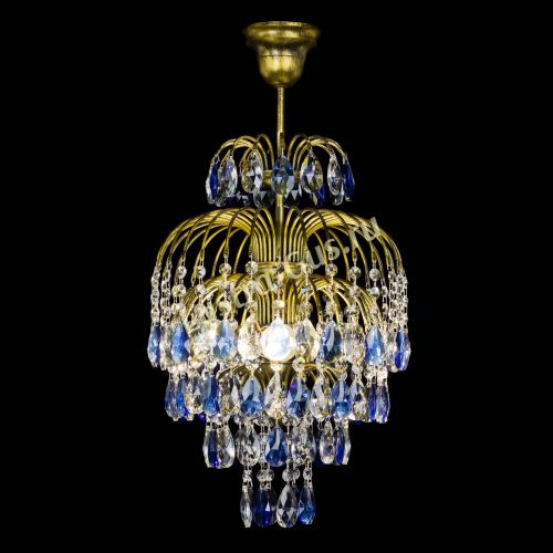 Люстра Лора №3 журавлик Синяя под бронзу в Сочи Гусь Хрустальный