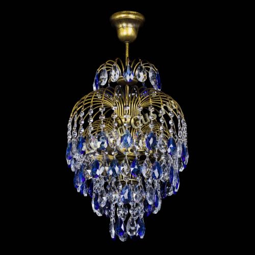 Люстра Лора №3 журавлик Синяя под бронзу в Сочи Гусь Хрустальный