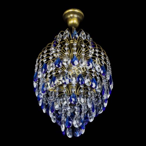 Люстра Лора №3 журавлик Синяя под бронзу в Сочи Гусь Хрустальный