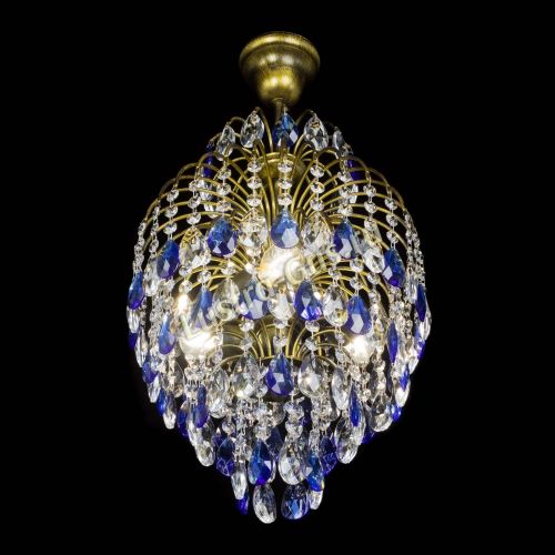 Люстра Лора №3 журавлик Синяя под бронзу в Сочи Гусь Хрустальный