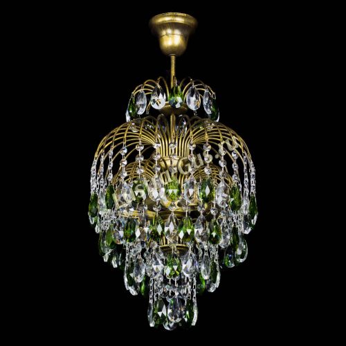 Люстра Лора №3 журавлик Зеленая под бронзу в Сочи Гусь Хрустальный
