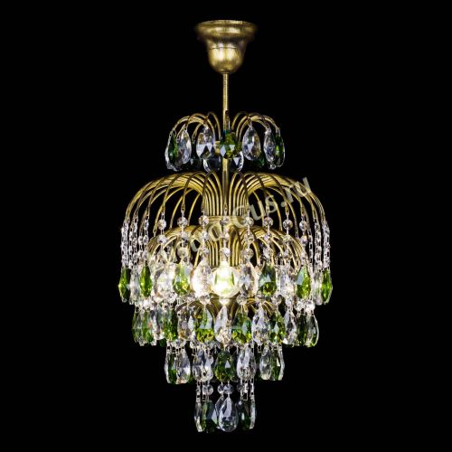 Люстра Лора №3 журавлик Зеленая под бронзу в Сочи Гусь Хрустальный