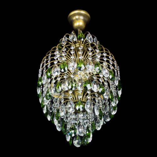 Люстра Лора №3 журавлик Зеленая под бронзу в Сочи Гусь Хрустальный