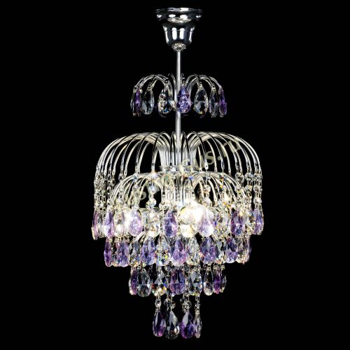 Люстра Лора №3 журавлик сиреневая в Сочи Гусь Хрустальный