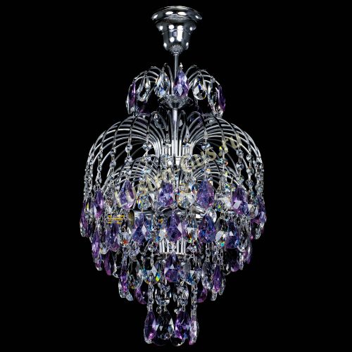 Люстра Лора №3 журавлик сиреневая в Сочи Гусь Хрустальный