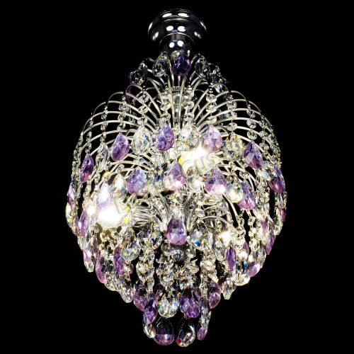 Люстра Лора №3 журавлик сиреневая в Сочи Гусь Хрустальный