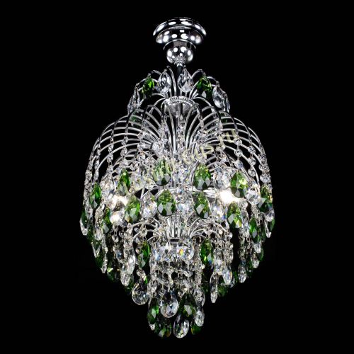 Люстра Лора №3 журавлик зеленая в Сочи Гусь Хрустальный