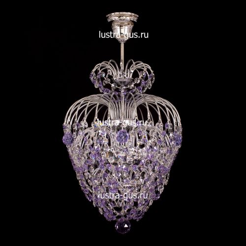 Люстра Лора оптикон сиреневая в Сочи Гусь Хрустальный