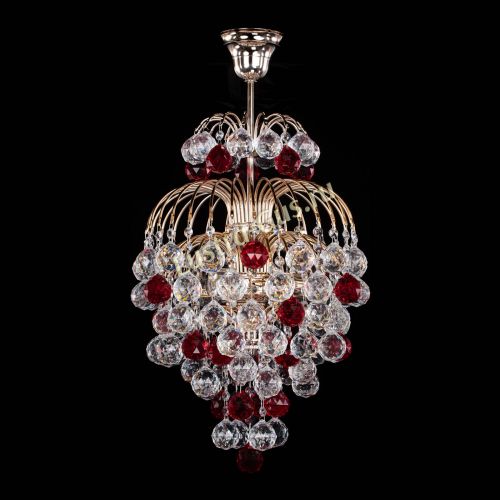 Люстра Лора Шар 40 красная в Сочи Гусь Хрустальный