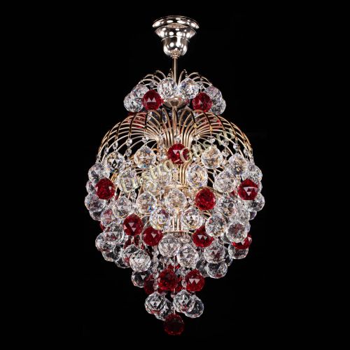 Люстра Лора Шар 40 красная в Сочи Гусь Хрустальный
