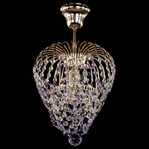 Люстра Малинка обтикон фиолетовая в Сочи Гусь Хрустальный