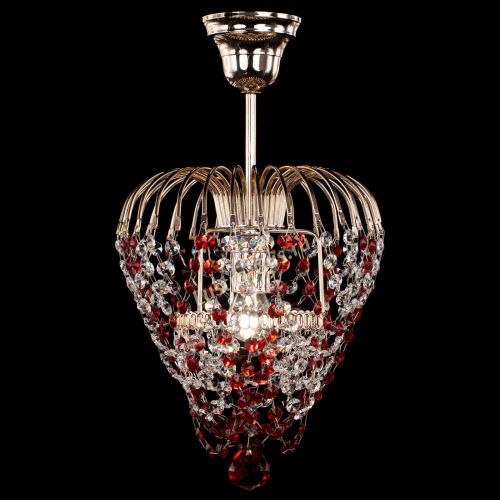 Люстра Малинка обтикон красная в Сочи Гусь Хрустальный
