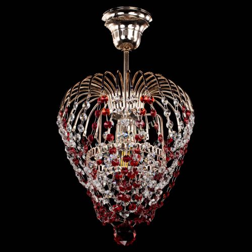 Люстра Малинка обтикон красная в Сочи Гусь Хрустальный