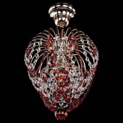 Люстра Малинка обтикон красная в Сочи Гусь Хрустальный