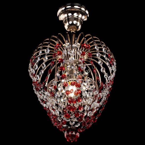 Люстра Малинка обтикон красная в Сочи Гусь Хрустальный