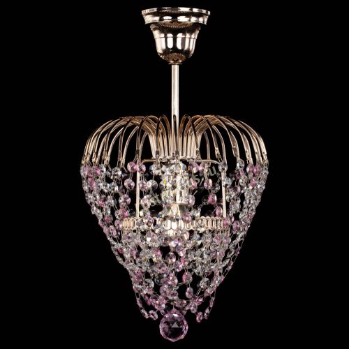 Люстра Малинка обтикон розовая в Сочи Гусь Хрустальный