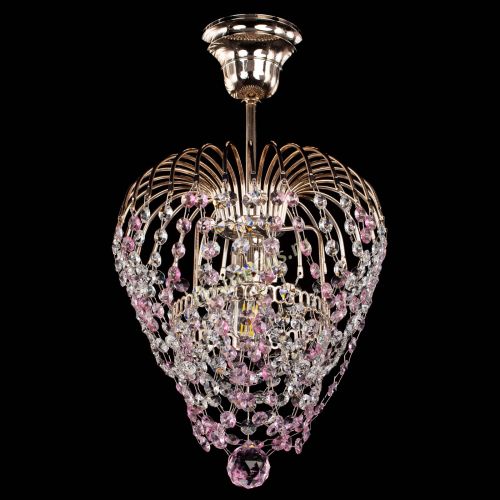 Люстра Малинка обтикон розовая в Сочи Гусь Хрустальный