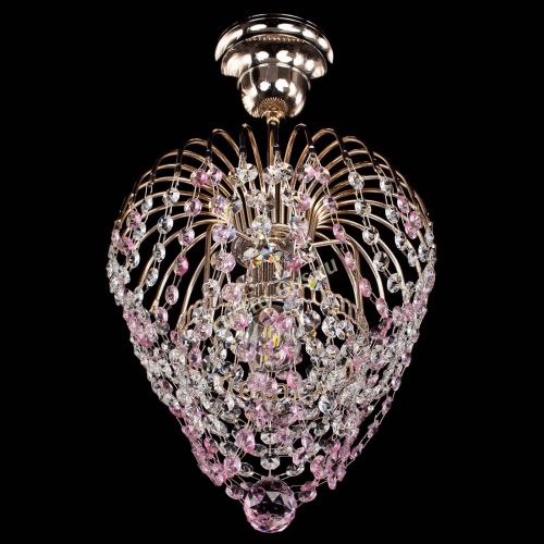 Люстра Малинка обтикон розовая в Сочи Гусь Хрустальный