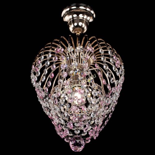 Люстра Малинка обтикон розовая в Сочи Гусь Хрустальный