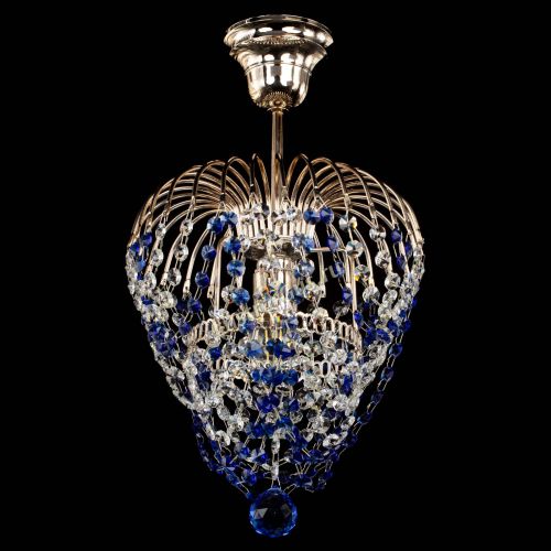 Люстра Малинка обтикон синяя в Сочи Гусь Хрустальный