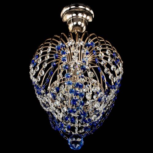 Люстра Малинка обтикон синяя в Сочи Гусь Хрустальный