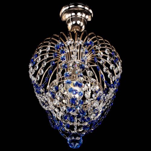 Люстра Малинка обтикон синяя в Сочи Гусь Хрустальный