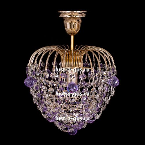 Люстра Малинка шар фиолетовая в Сочи Гусь Хрустальный