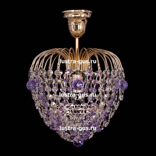 Люстра Малинка шар фиолетовая в Сочи Гусь Хрустальный