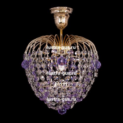 Люстра Малинка шар фиолетовая в Сочи Гусь Хрустальный