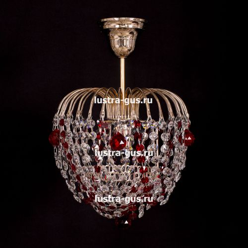 Люстра Малинка шар красная в Сочи Гусь Хрустальный