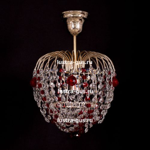 Люстра Малинка шар красная в Сочи Гусь Хрустальный