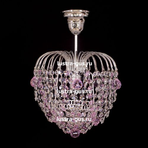 Люстра Малинка шар розовая в Сочи Гусь Хрустальный