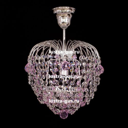 Люстра Малинка шар розовая в Сочи Гусь Хрустальный