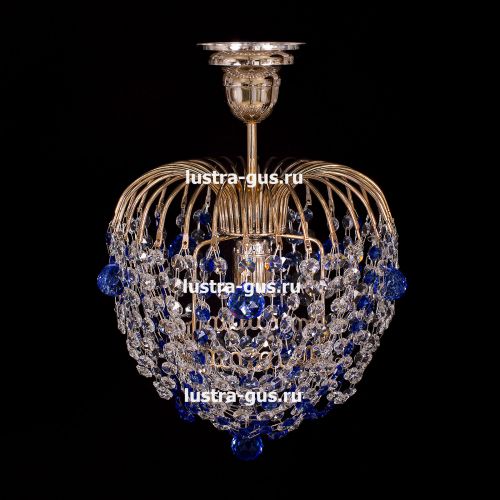 Люстра Малинка шар синяя в Сочи Гусь Хрустальный