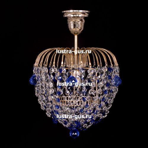 Люстра Малинка шар синяя в Сочи Гусь Хрустальный