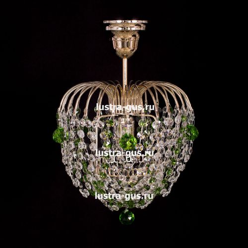 Люстра Малинка шар зеленая в Сочи Гусь Хрустальный