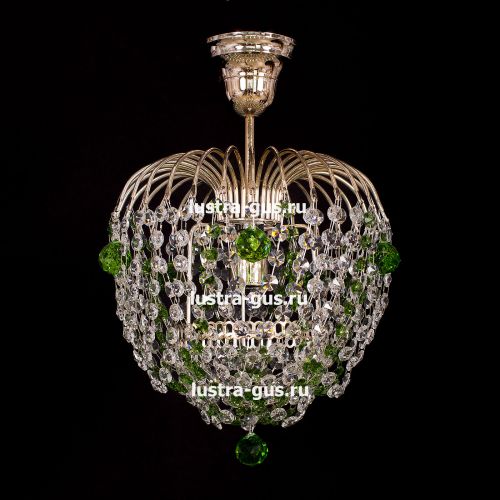 Люстра Малинка шар зеленая в Сочи Гусь Хрустальный