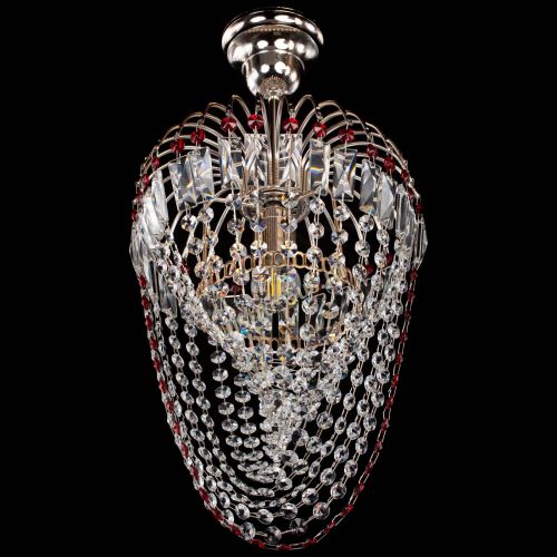 Люстра Малинка Водоворот красная в Сочи Гусь Хрустальный