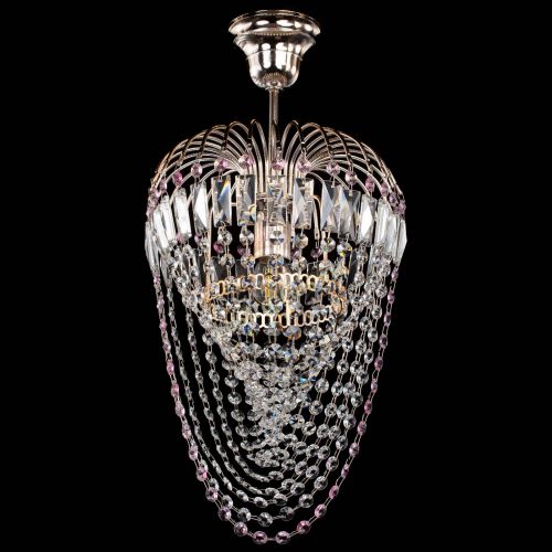 Люстра Малинка Водоворот розовая в Сочи Гусь Хрустальный