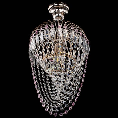 Люстра Малинка Водоворот розовая в Сочи Гусь Хрустальный