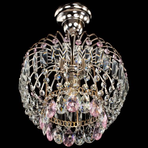 Люстра Малинка розовая в Сочи Гусь Хрустальный