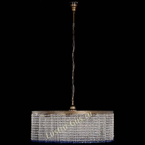 Люстра Милан капель №10 под бронзу синяя с подвесом в Сочи Гусь Хрустальный