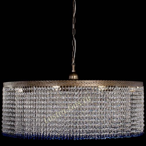 Люстра Милан капель №10 под бронзу синяя с подвесом в Сочи Гусь Хрустальный
